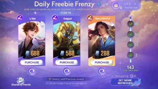 Freebie Frenzy di Honor of Kings: Cara Dapatkan Hero dan Skin